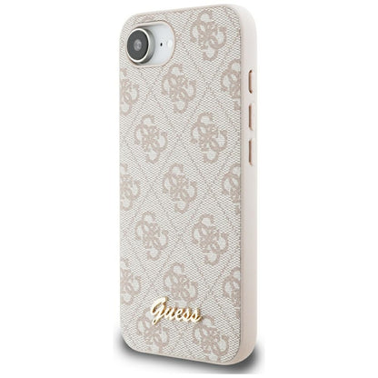 Deksel for Apple iPhone 16e, Guess, 4G Script Logo, Rosa