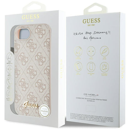 Deksel for Apple iPhone 16e, Guess, 4G Script Logo, Rosa
