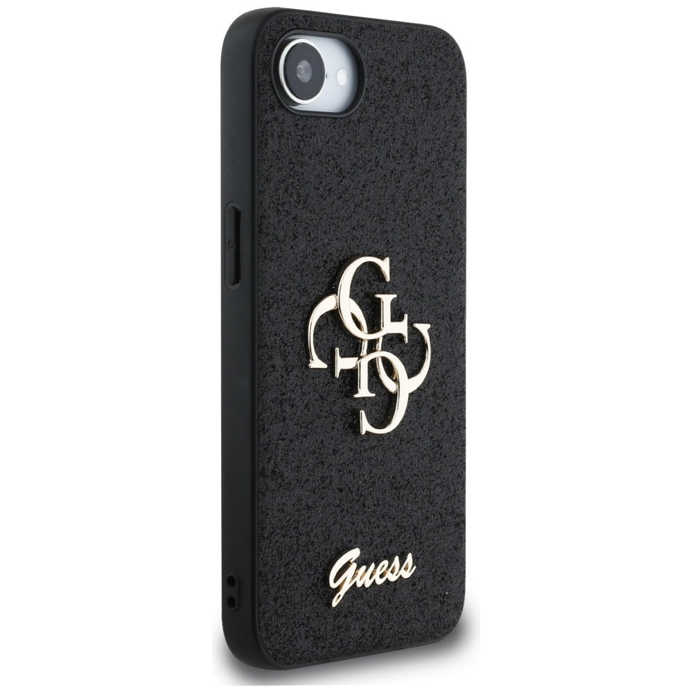 Deksel for Apple iPhone 16e, Guess, Fixed Glitter Big 4G, Svart