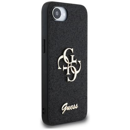 Deksel for Apple iPhone 16e, Guess, Fixed Glitter Big 4G, Svart