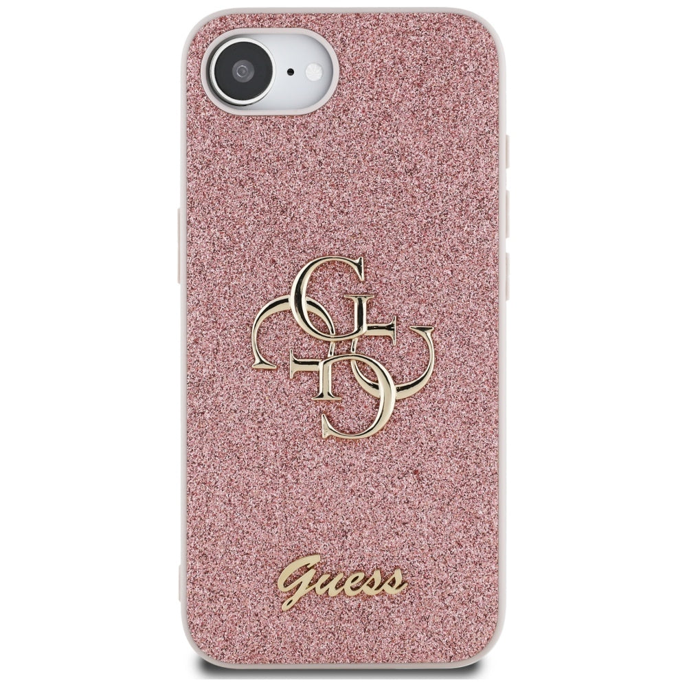 Deksel for Apple iPhone 16e, Guess, Fixed Glitter Big 4G, Rosa