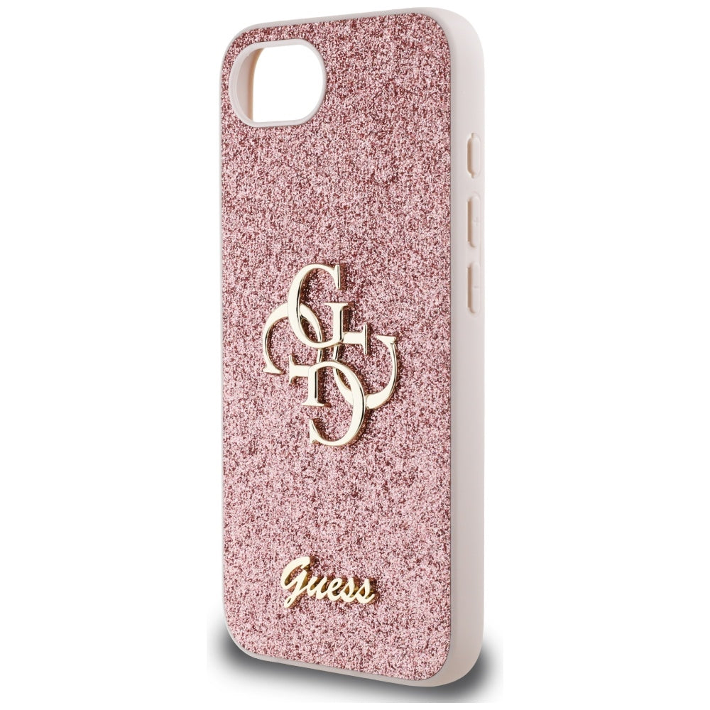 Deksel for Apple iPhone 16e, Guess, Fixed Glitter Big 4G, Rosa