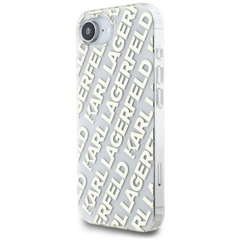 Deksel for Apple iPhone 16e, Karl Lagerfeld, IML Luxury Gold Fullover Logo, Gull