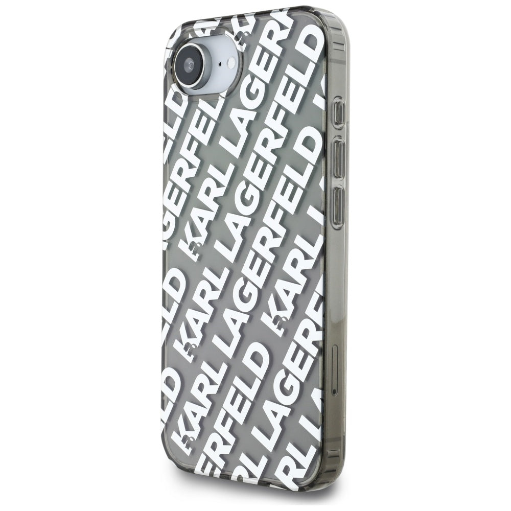 Deksel for Apple iPhone 16e, Karl Lagerfeld, IML Luxury Silver Fullover Logo, Sølv