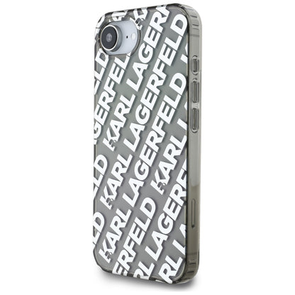 Deksel for Apple iPhone 16e, Karl Lagerfeld, IML Luxury Silver Fullover Logo, Sølv