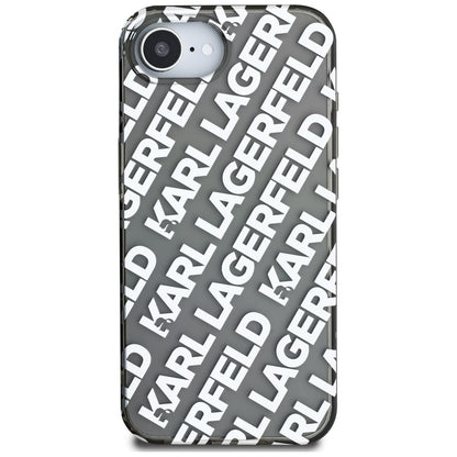 Deksel for Apple iPhone 16e, Karl Lagerfeld, IML Luxury Silver Fullover Logo, Sølv
