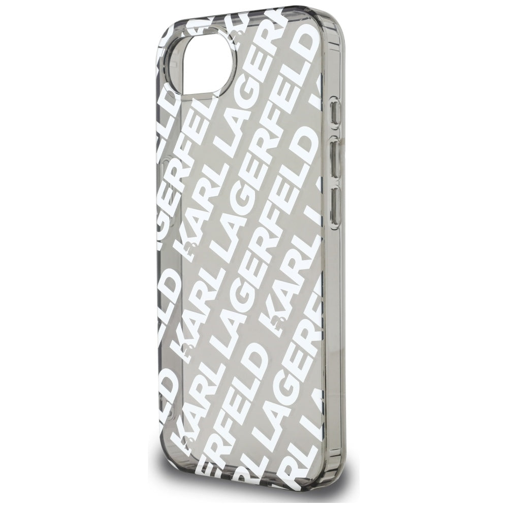 Deksel for Apple iPhone 16e, Karl Lagerfeld, IML Luxury Silver Fullover Logo, Sølv