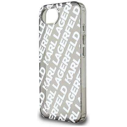 Deksel for Apple iPhone 16e, Karl Lagerfeld, IML Luxury Silver Fullover Logo, Sølv