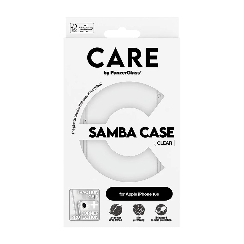 Deksel for Apple iPhone 16e, PanzerGlass, Care Fashionable, Gjennomsiktig