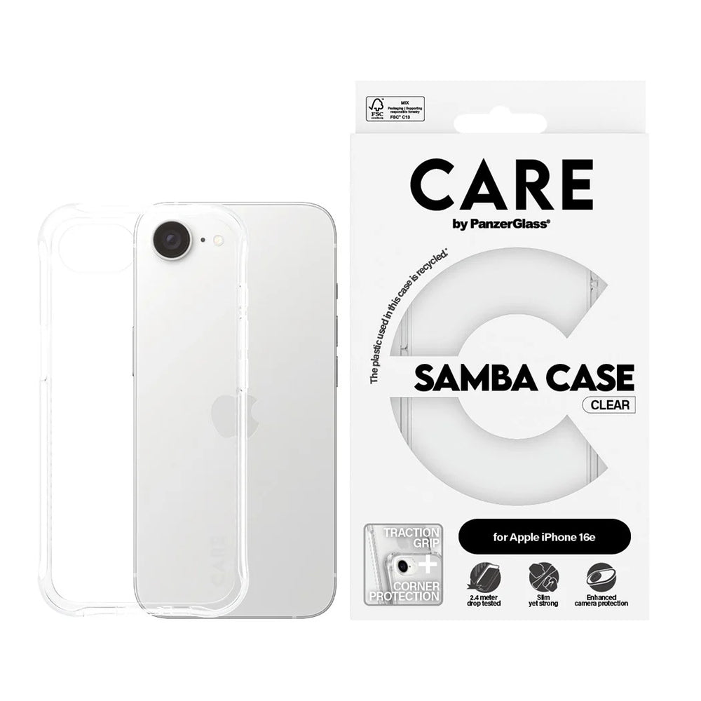 Deksel for Apple iPhone 16e, PanzerGlass, Care Fashionable, Gjennomsiktig