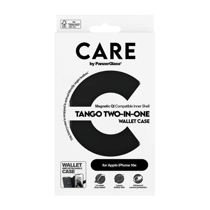 Deksel for Apple iPhone 16e, PanzerGlass, Care Feature Tango Two-in-One, Svart