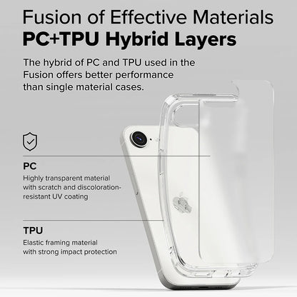 Deksel for Apple iPhone 17e / 16e, Ringke, Fusion, Frostet Transparent