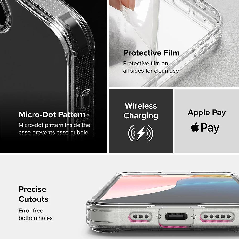 Deksel for Apple iPhone 17e / 16e, Ringke, Fusion, Frostet Transparent
