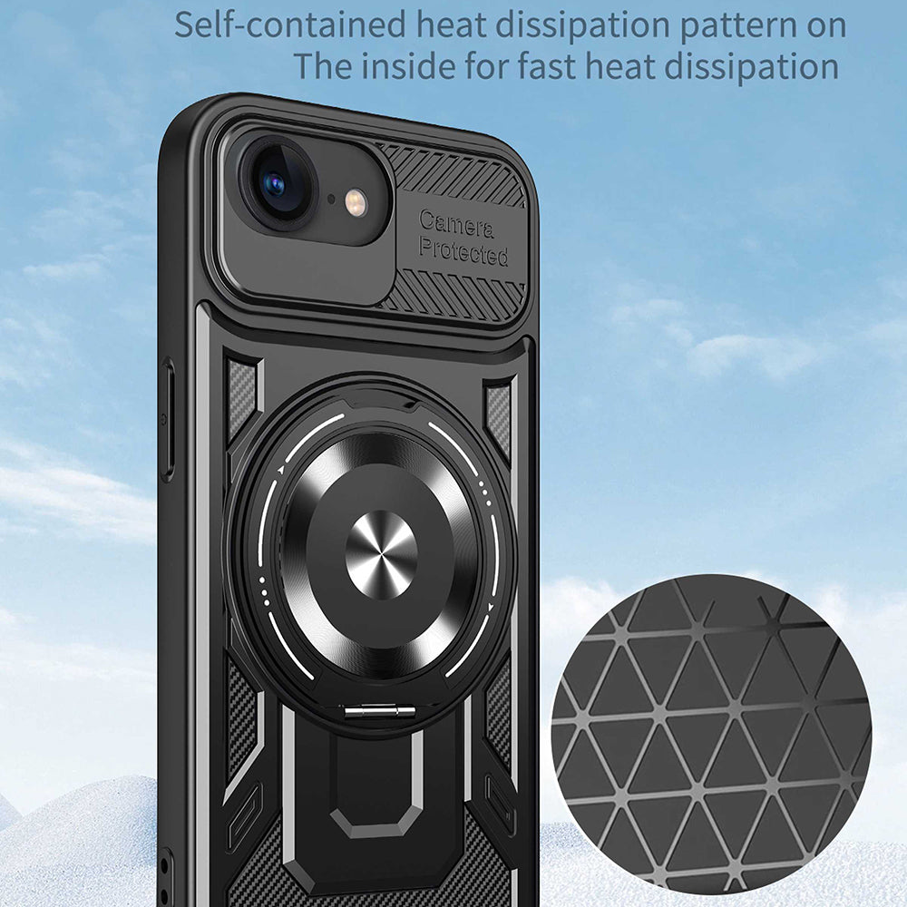 Deksel for Apple iPhone 17e / 16e, Techsuit, RuggedCam, Svart