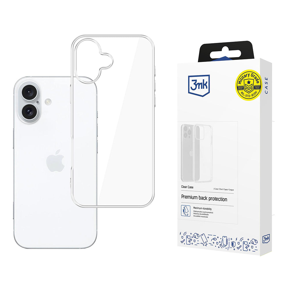 Deksel for Apple iPhone 17, 3MK, Klar, Gjennomsiktig