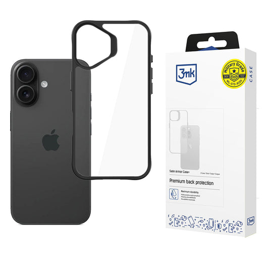 Deksel for Apple iPhone 17, 3MK, Satin Armor Case+, Svart