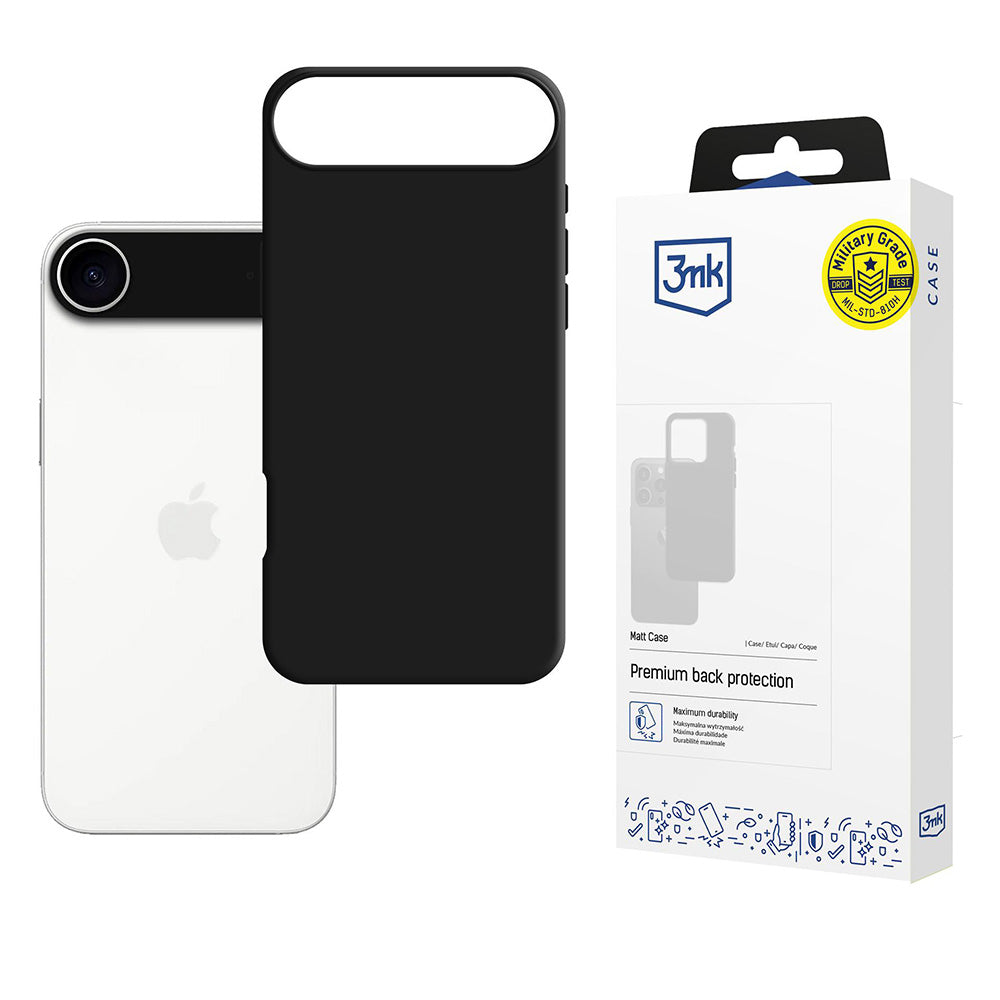 Deksel for Apple iPhone 17 Air, 3MK, Matt, Svart