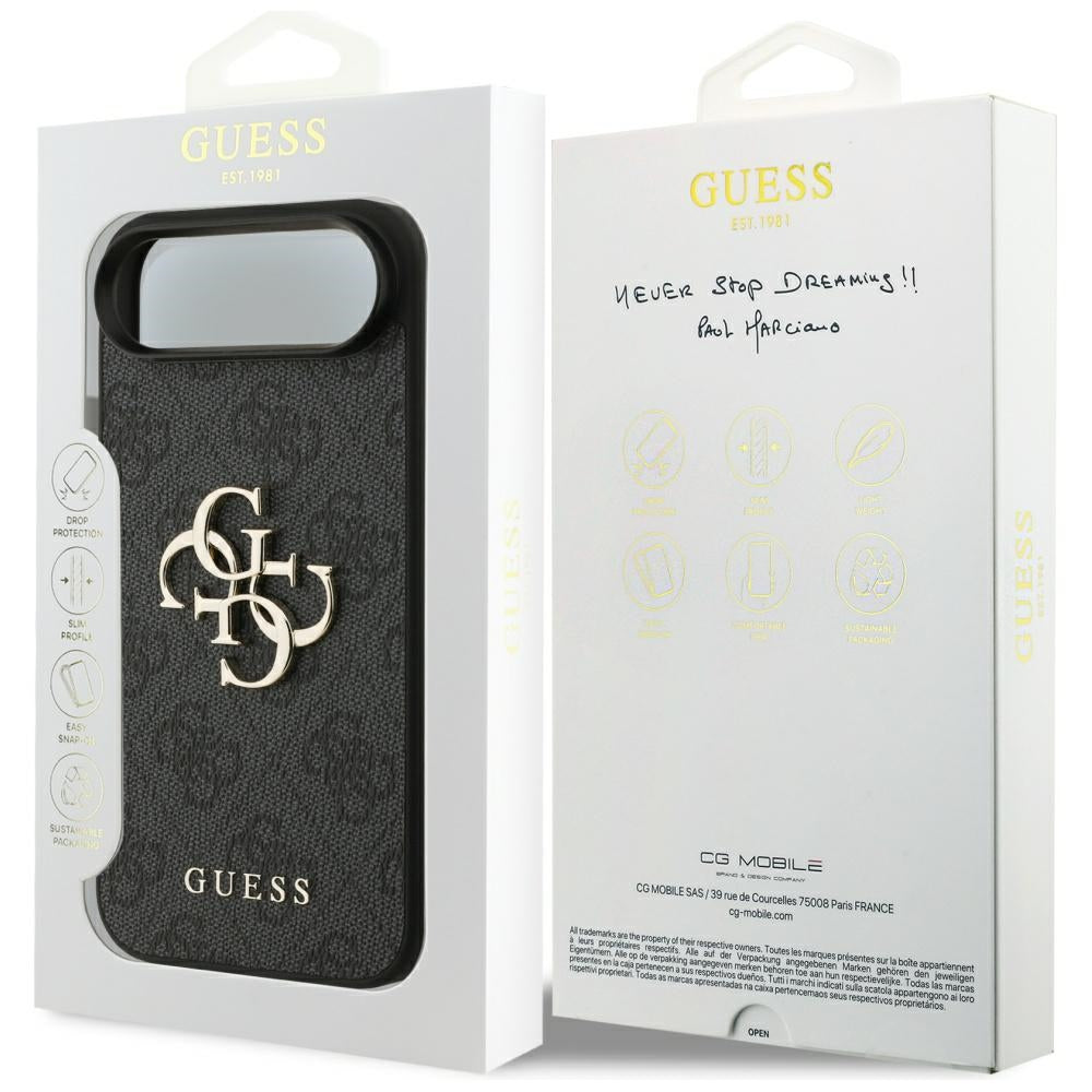 Deksel for Apple iPhone 17 Air, Guess, 4G Big Logo, Svart