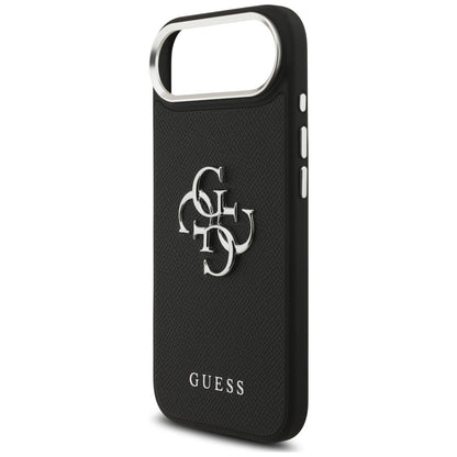 Deksel for Apple iPhone 17 Air, Guess, 4G Grained Big and Classic Logo, Svart Sølv