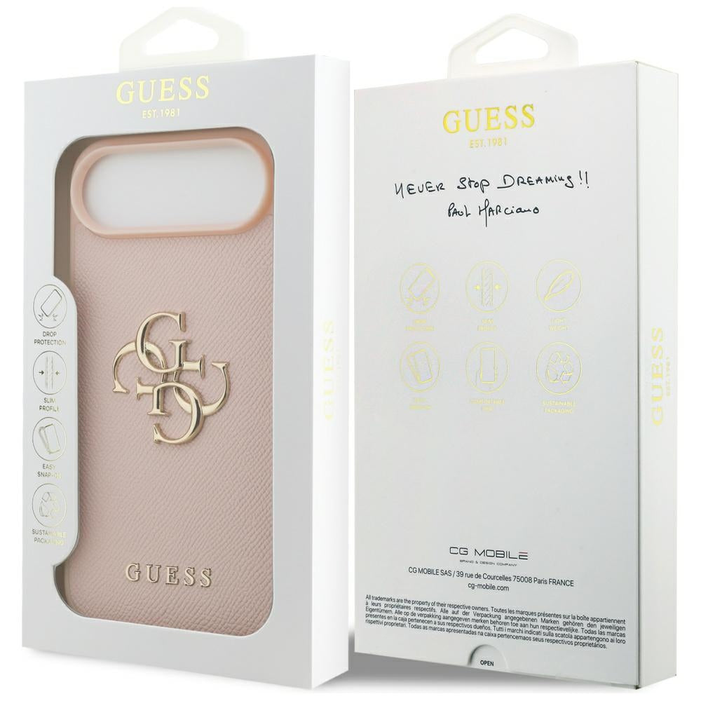 Deksel for Apple iPhone 17 Air, Guess, 4G Grained Big and Classic Logo, Rosa