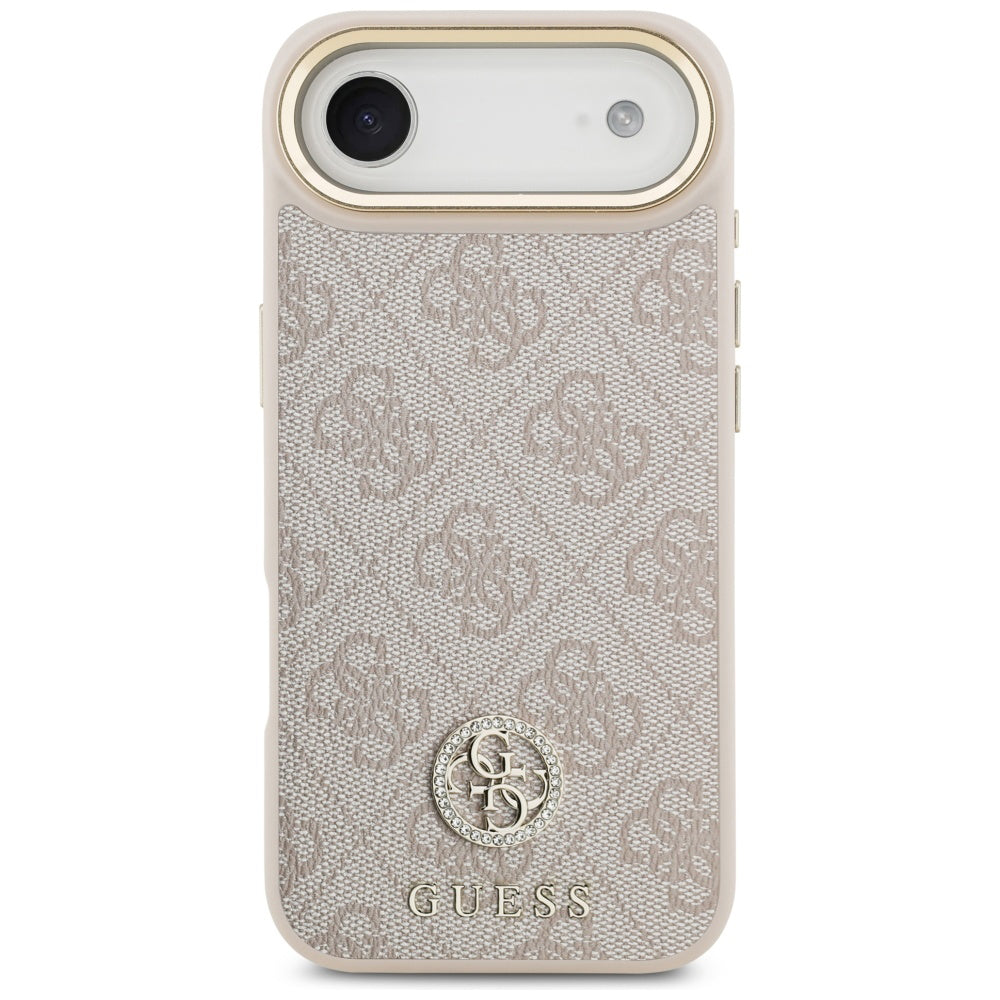 Deksel for Apple iPhone 17 Air, Guess, 4G Strass Logo and Big Strap, Rosa