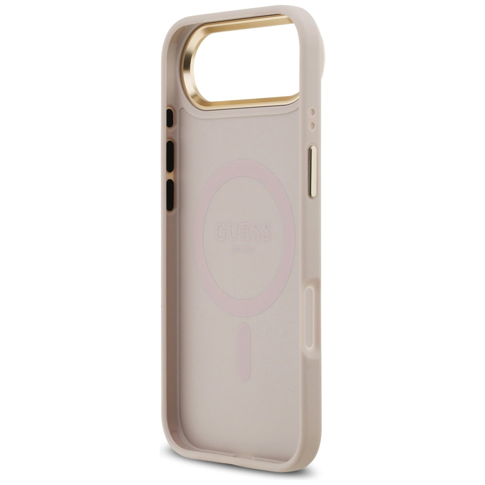 Deksel for Apple iPhone 17 Air, Guess, 4G Strass Logo and Big Strap, Rosa