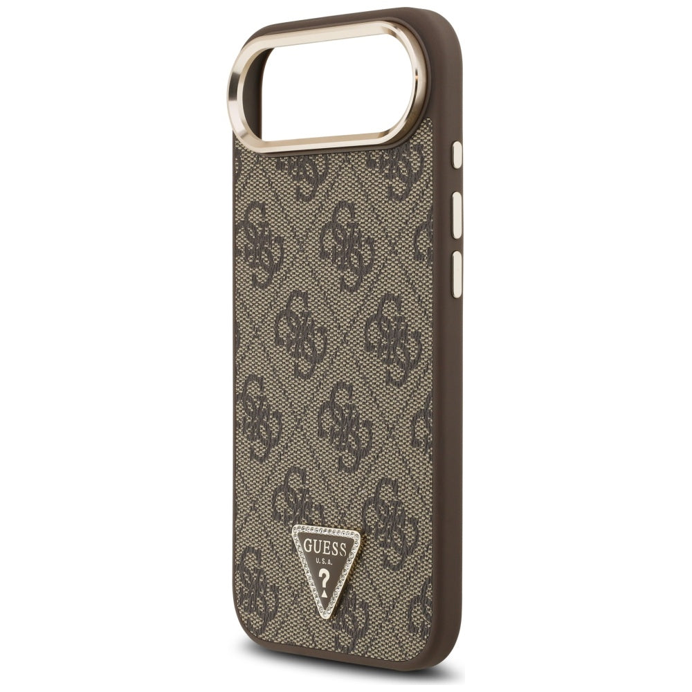 Deksel for Apple iPhone 17 Air, Guess, 4G Triangle Logo, Gyllenbrun