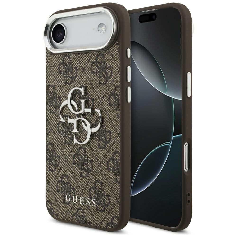 Deksel for Apple iPhone 17 Air, Guess, Big 4G Logo Classic, Brun Sølv