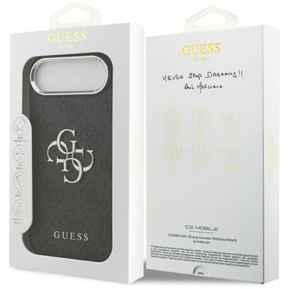 Deksel for Apple iPhone 17 Air, Guess, Big 4G Logo Classic, Svart Sølv