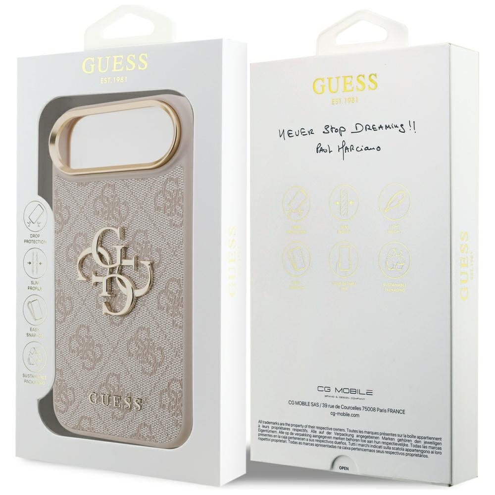 Deksel for Apple iPhone 17 Air, Guess, Big 4G Logo Classic, Rosa Gull