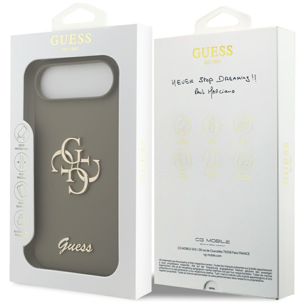 Deksel for Apple iPhone 17 Air, Guess, Big 4G Script, Brun