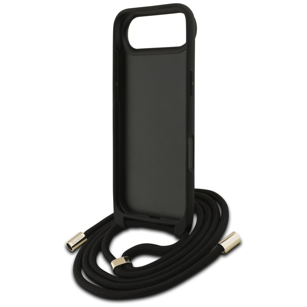 Deksel for Apple iPhone 17 Air, Guess, Crossbody Cord 4G Big Log, Brun