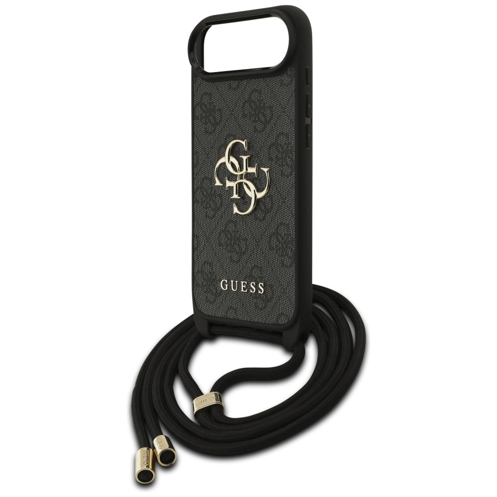 Deksel for Apple iPhone 17 Air, Guess, Crossbody Cord 4G Big Log, Svart
