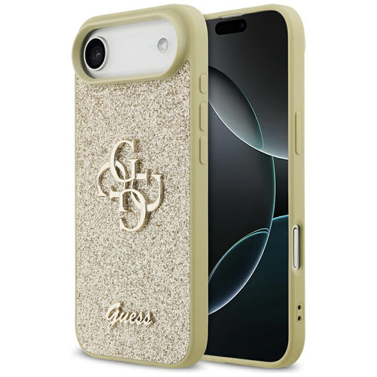 Deksel for Apple iPhone 17 Air, Guess, Fixed Glitter Big 4G, Gull