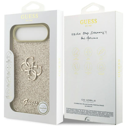 Deksel for Apple iPhone 17 Air, Guess, Fixed Glitter Big 4G, Gull