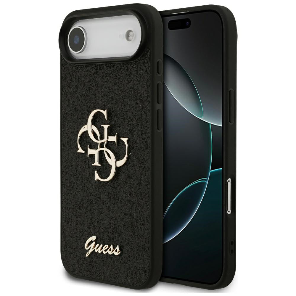 Deksel for Apple iPhone 17 Air, Guess, Fixed Glitter Big 4G, Svart