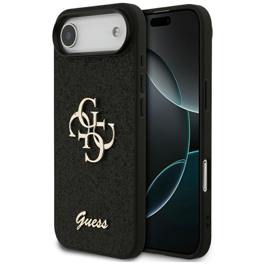 Deksel for Apple iPhone 17 Air, Guess, Fixed Glitter Big 4G, Svart
