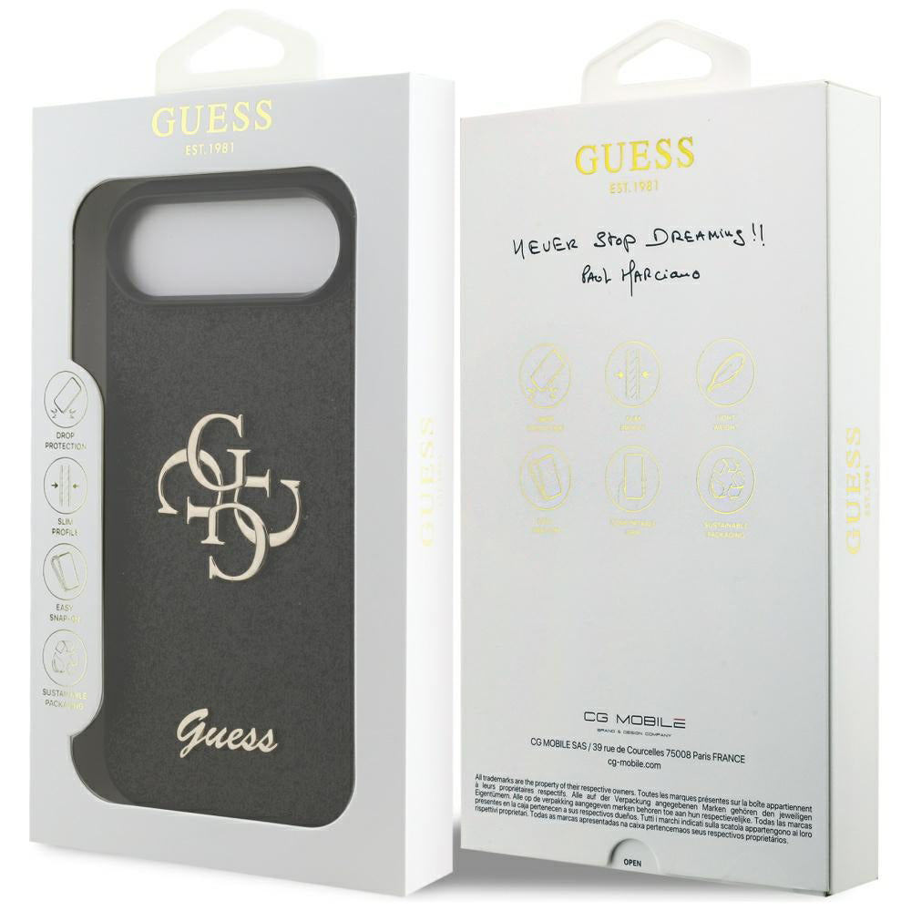 Deksel for Apple iPhone 17 Air, Guess, Fixed Glitter Big 4G, Svart