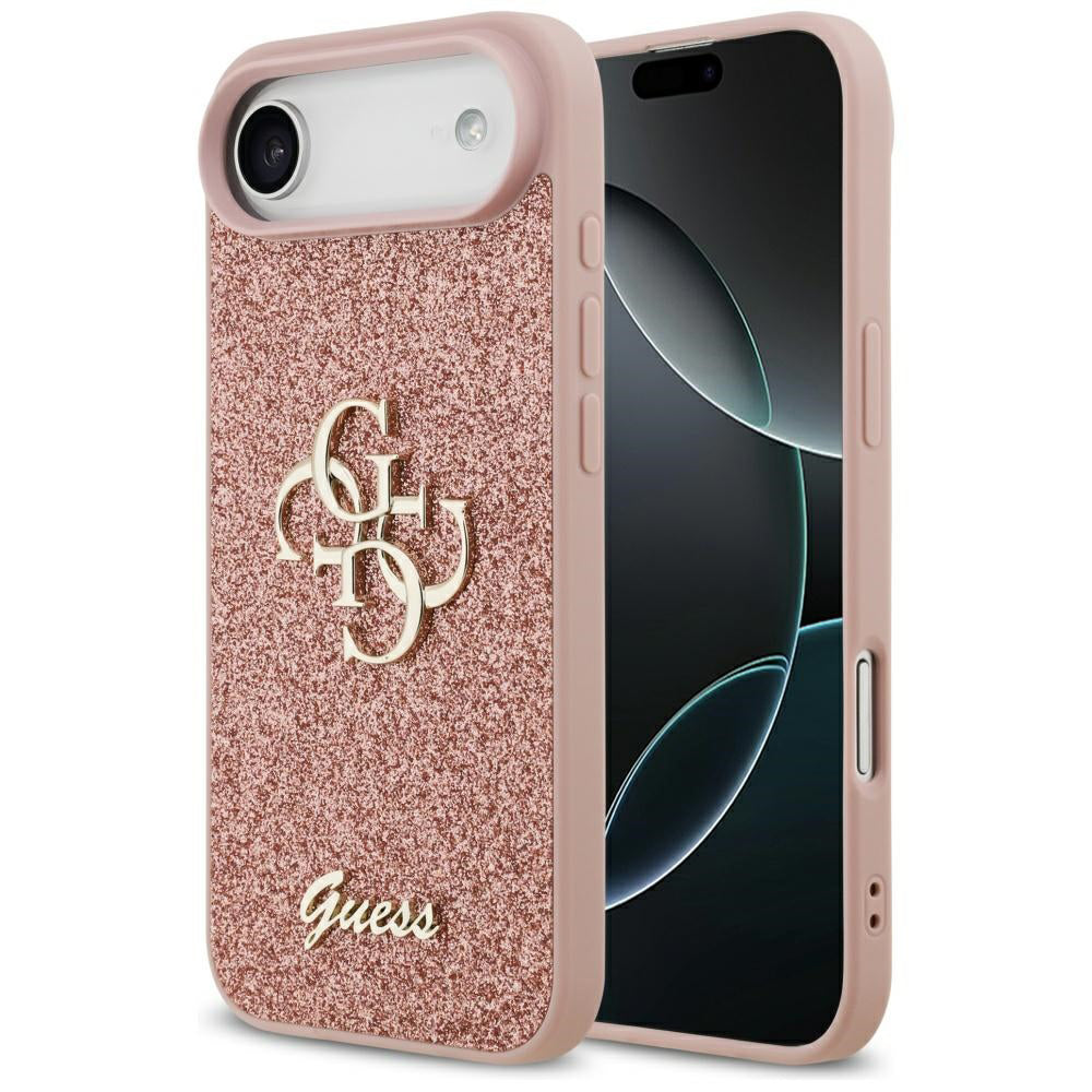 Deksel for Apple iPhone 17 Air, Guess, Fixed Glitter Big 4G, Rosa
