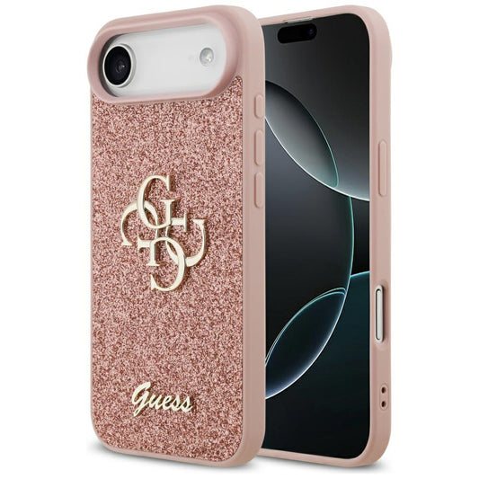 Deksel for Apple iPhone 17 Air, Guess, Fixed Glitter Big 4G, Rosa