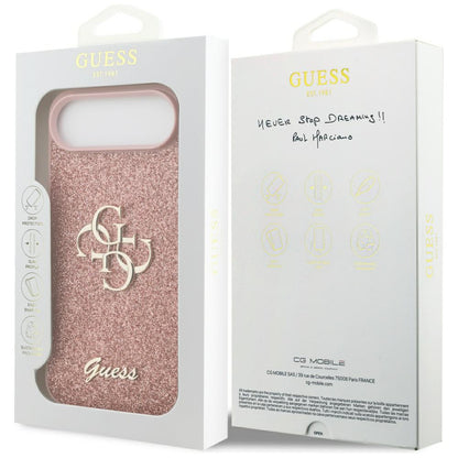 Deksel for Apple iPhone 17 Air, Guess, Fixed Glitter Big 4G, Rosa