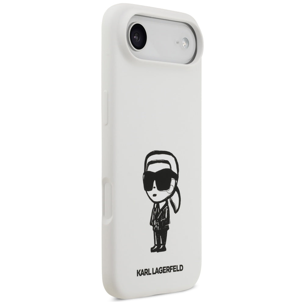 Deksel for Apple iPhone 17 Air, Karl Lagerfeld, Sketch and Logo Karl, Hvit