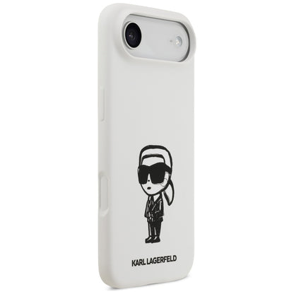 Deksel for Apple iPhone 17 Air, Karl Lagerfeld, Sketch and Logo Karl, Hvit