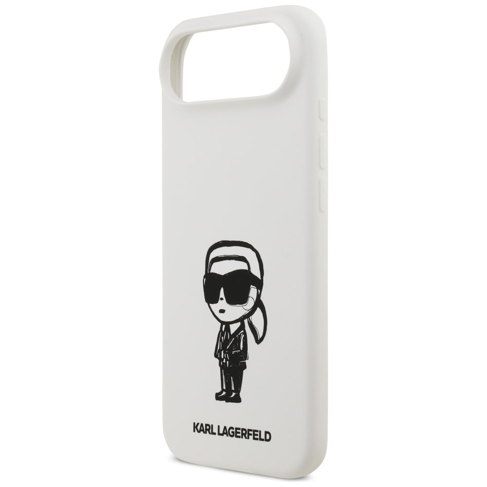 Deksel for Apple iPhone 17 Air, Karl Lagerfeld, Sketch and Logo Karl, Hvit