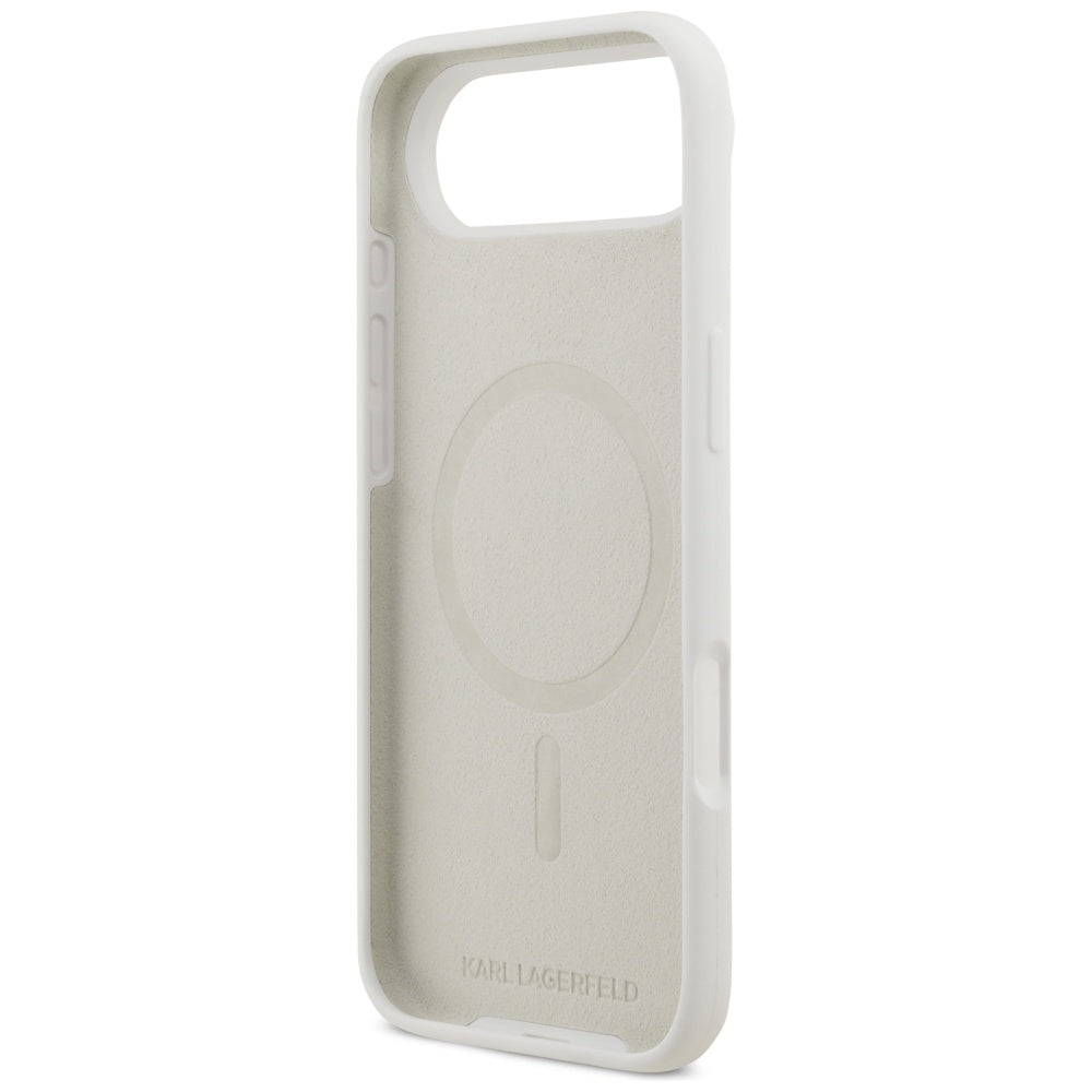 Deksel for Apple iPhone 17 Air, Karl Lagerfeld, Sketch and Logo Karl, Hvit