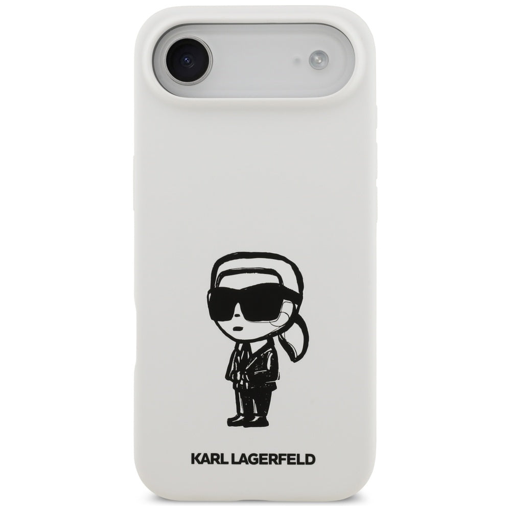 Deksel for Apple iPhone 17 Air, Karl Lagerfeld, Sketch and Logo Karl, Hvit