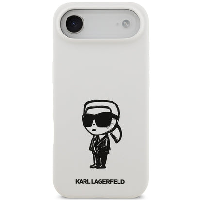 Deksel for Apple iPhone 17 Air, Karl Lagerfeld, Sketch and Logo Karl, Hvit