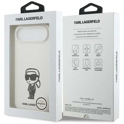 Deksel for Apple iPhone 17 Air, Karl Lagerfeld, Sketch and Logo Karl, Hvit