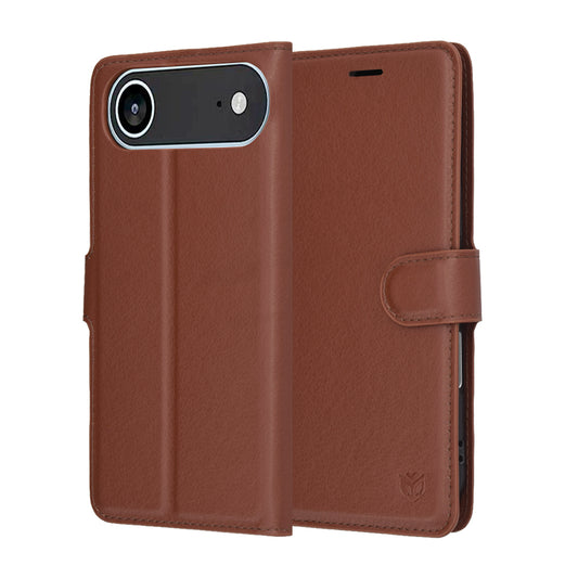 Deksel for Apple iPhone 17 Air, Techsuit, Leather Folio, Brun