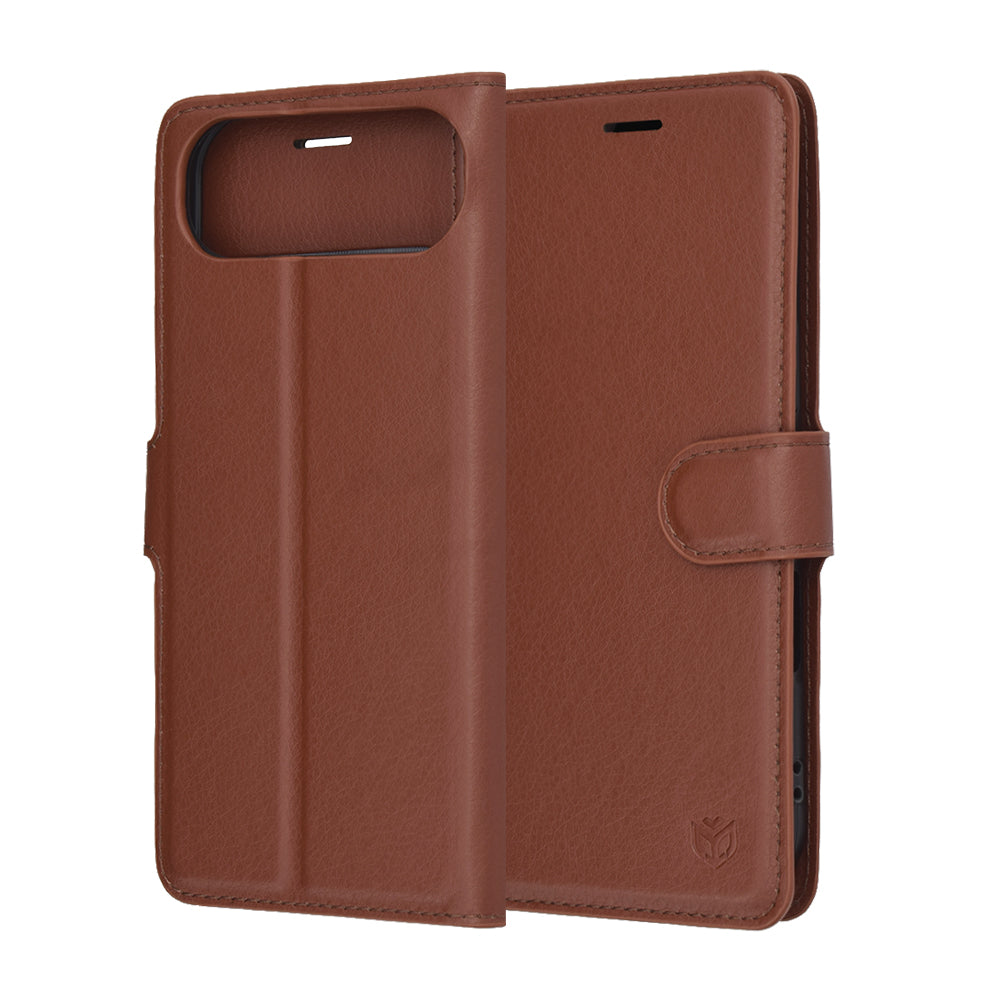 Deksel for Apple iPhone 17 Air, Techsuit, Leather Folio, Brun